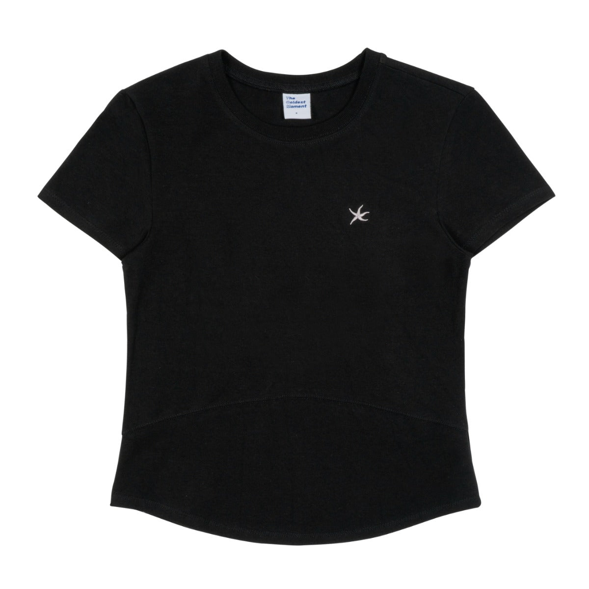 (w) TCM mini logo curved T (black)